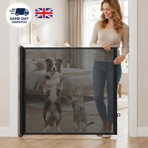 Retractable pet dog gate - retractable,